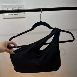 Asymmetrical Black Women's Sports Bra